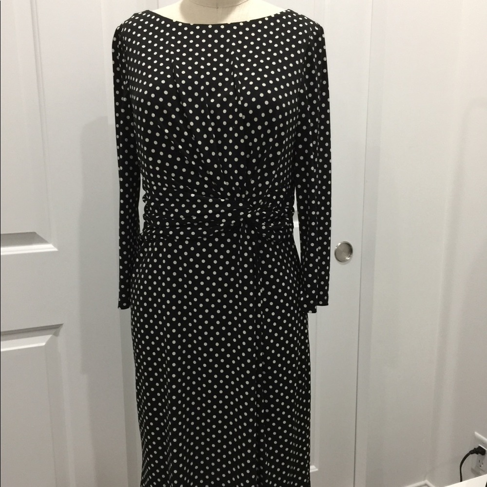 Black and white polka dot dress